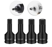 Enchufe hexagonal de 86.36 cm para llave de impacto, H12 H32, conexión fiable con mecanismo de seguridad mejorado (H30)