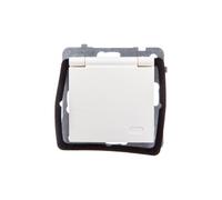 Enchufe impermeable a salpicaduras con/u IP44 GPH-1GZP/m/27/w