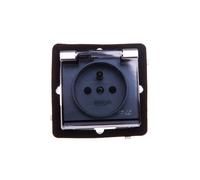 Enchufe impermeable a salpicaduras con/u IP44 GPH-1RZP/m/38/d