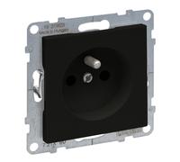 Enchufe individual 2P+Z negro 16A 250V abrazaderas SUNO 721480