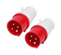 Enchufe Industrial 3-Fases 4-Fases 4-Pin 2 Piezas, Juego Conector Industrial Impermeable, Aviación Impermeable 3P+E IP44 380V-415V 16A Impermeable Conector Circular Rápido para Industria Metalurgia