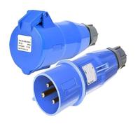 Enchufe Industrial 3 pines 32A IP44 enchufe de energía eléctrica conector de montaje en superficie de pared conector impermeable for fábrica(Male Plug Set1)