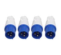 Enchufe Industrial de 3 Clavijas, 4 Unidades de Enchufes 16A 250V 2P+E Resistentes A La Intemperie, para Caravanas Y Uso Industrial Al Aire Libre, de Latón, 220-250 V, para Talleres Y Acampadas