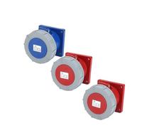 Enchufe industrial de 3 pines, 4 y 5 , conector eléctrico pared, 63 A, 125 A, IP67, impermeable, macho hembra, 220 V, 380(Panel mounted,63A-5P)