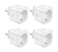 Enchufe Inteligente Alexa, Enchufe Wi-Fi Medidor Consumo, Tomada Inteligente Programable con Temporizador, Control Remoto por APP&Voz, Compatible con Alexa, Google Home y SmartThings, 16A 3680W, 4Pack