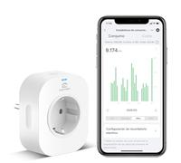Enchufe Inteligente Alexa, Enchufe Wi-Fi Medidor Consumo, Tomada Inteligente Programable con Temporizador, Control Remoto por APP&Voz, Compatible con Alexa, Google Home y SmartThings, 16A 3680W, 1Pack