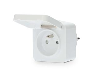 Enchufe inteligente Nedis SmartLife Wi-Fi | IP44 | Medidor de potencia | 3680 W | Francia / Tipo E (CEE 7/6) | 0 - 55 °C | Android™ / IOS | Gris / Blanco | 1 pieza