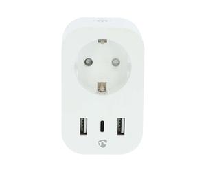 Enchufe inteligente Nedis SmartLife Wi-Fi | Medidor de potencia | Power Delivery 20W | Tecnología de carga rápida | Android™ / IOS | No requiere HUB