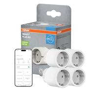 Enchufe inteligente OSRAM Smart+ Wifi con toma de corriente UE, 2300 W, 10 A, IP20, blanco, compatible con Alexa, Google Home y Apple HomeKit.,4-Pack