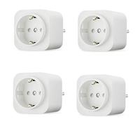 Enchufe inteligente para interiores Amazon Basics, compatible con Alexa, paquete de 4, blanco.