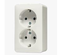 Enchufe Jung Schuko 6020A - 2x, 16A, 250V, montado en la pared, plástico