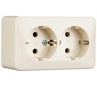 Enchufe Jung Schuko 6020A - 2x, 16A, 250V, montado en la pared, plástico