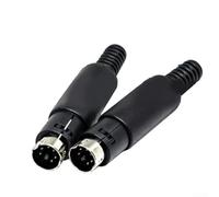 Enchufe macho DIN para PS2, conector de cable de terminal S, configuración de 3/5/6/8 pines, DC220V, 6 cm, 10 piezas negras (6 pines)