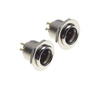 Enchufe Mini-XLR De 3 Polos - Contactos Chapados En Oro, Cuerpo Metálico - Conector Macho De 3 Clavijas para Soldar En Panel para Micrófono Y Altavoz - Paquete De 2