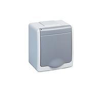 Enchufe montado en superficie de 1 compartimento IP44 16A / 250V Enchufe Schuko montado en la superficie y resistente a la humedad.