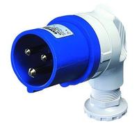 Enchufe Móvil 90 Grados IP44 2P+T 16A 200-250V 50/60Hz Azul Cableado A Tornillo