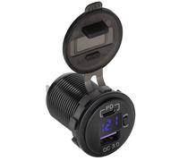Enchufe para encendedor de cigarrillos USB QC 3.0 + USB-C PD con indicador de voltaje 48W - PEIYING