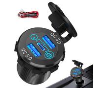 Enchufe para manillar de moto, cargador USB para moto - Cargador de teléfono seguro para moto | Cargador USB multiprotección para coche, quad, motocicletas y barcos