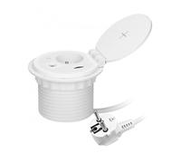 Enchufe para muebles Ø8cm en encimera con OR-GM-9015/W