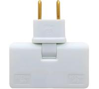 Enchufe plano multiple. Ladron Regleta 3 enchufes para pared. Adaptador europeo a americano. Blanco