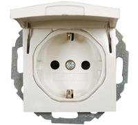 Enchufe plegable Berker Schuko. Inserto S. 1 blanco polar