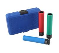 Enchufe profesional de impacto de aleación de acero de longitud extendida con caja de almacenamiento para desmontar neumáticos de camión, coche, 17 mm, 19 mm, 21 mm, juego de lengüetas de extracción