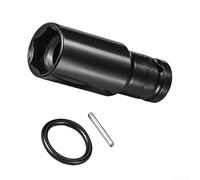 Enchufe profundo extendido, 1/2 pulgada de 12-16 mm hexagonal para llave eléctrica de impacto, herramienta de perno de parada de agua de acero cromado, 3 piezas (14 mm)