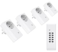 Enchufe Radiocontrolado 4er Set + 1x Control Remoto 1100 Vatios Hasta 30m