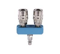 Enchufe rápido con 2 salidas | Distribuidor conector neumático con 2 salidas para instalaciones neumáticas | Conector rápido tipo europeo para mangueras neumáticas