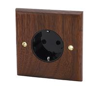 Enchufe retro industrial, diseño decorativo en madera nogal resistente humedad 16A tensión 230V para salones rústicos oficinas cocinas, compatible enchufes estándar europeos