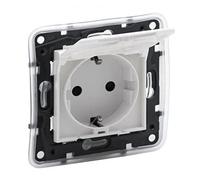 Enchufe Schuko 2P+T IP44 con tapaLegrand 864139serie Niloe Step Blanco Mate