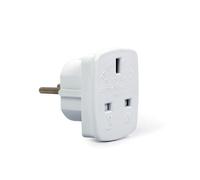 Adaptador de alimentación Gembird A-AC-UKEU-001 Tipo G a Schuko 7,5A Blanco