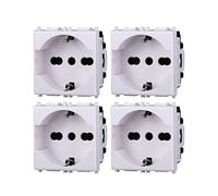 Enchufe Schuko blanco, compatible con Vimar Plana (4 unidades)