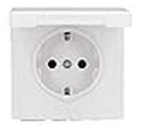 Enchufe SCHUKO® con Tapa abatible LS, Color Blanco Alpino (Referencia: JUNG LS1520KLWW)