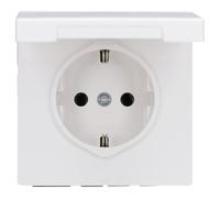 Enchufe SCHUKO® con Tapa abatible LS, Color Blanco Alpino (Referencia: JUNG LS1520KLWW)