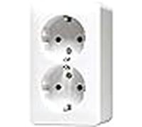 Enchufe schuko® doble ap600, color blanco alpino (referencia: jung 60