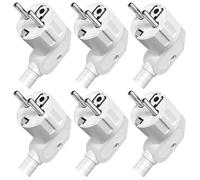 Enchufe Schuko en ángulo, 6 unidades, con boquilla protectora contra torceduras, conector 250 V (16 A), tipo PABANCE exterior