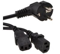 Enchufe Schuko Europeo A 2 X IEC C13 Enchufes De Tetera Cable De Alimentación 2m