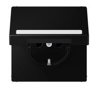 Enchufe tapa abatible retroc. LS, color negro mate (referencia: JUNG LS1520BFNAKLSWM)