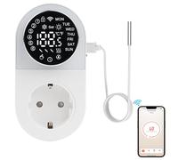 Enchufe termostato calefaccion WiFi termostato Inteligente Digital 220V 16A Controlador de Temperatura LED Cambio de Modo de refrigeración calefacción Compatible con Alexa y Google Assistant