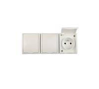 Enchufe triple hermético con/u IP54 Simon Aquarius AQGZ1-3/11