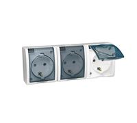 Enchufe triple SCHUKO Simon Aquarius AQGSZ1-3/11A