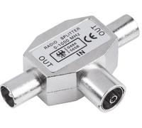 Enchufe TV Metálico Triple 1 Hembra - 2 Machos