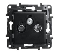 Enchufe TV-R-SAT negro 1,5 dB Niloe Step 3073