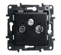 Enchufe TV-R-SAT negro 1,5 dB Niloe Step empotrado