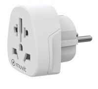Enchufe Universal Muvit For Change MCADP0007/ 1 Toma de Corriente/ Blanco