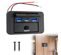 Enchufe USB 12 V para caravana, cargador de coche doble puerto 18 W QC3.0 USB y 30 W PD3.0 Type-C, panel de carga rápida con interruptor, para caravana 12 V/24 V, barco y coche