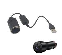 Enchufe USB a automóvil: cable convertidor de corriente, enchufe de extensión de 5 V 12 V, cable adaptador automotriz, conector de carga portátil | Encendedor para GPS Dash Cam grabadora de conducción