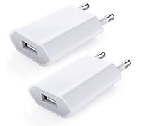 Enchufe USB para iPhone 2-Pack Movil Pared Cargador Adaptador de Corriente USB 5W para iPhone 13 12 SE 11 XS XS MAX XR X 8 8 Plus 7 7 Plus 6S Plus 6 Plus 6S 5S, iPad, iPod, Samsung, Huawei, Xiaomi
