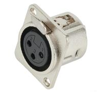 Enchufe XLR de montaje en chasis de 3 pines con diseño de ajuste de panel para aplicaciones de audio equilibrado y sonido profesional (hembra)